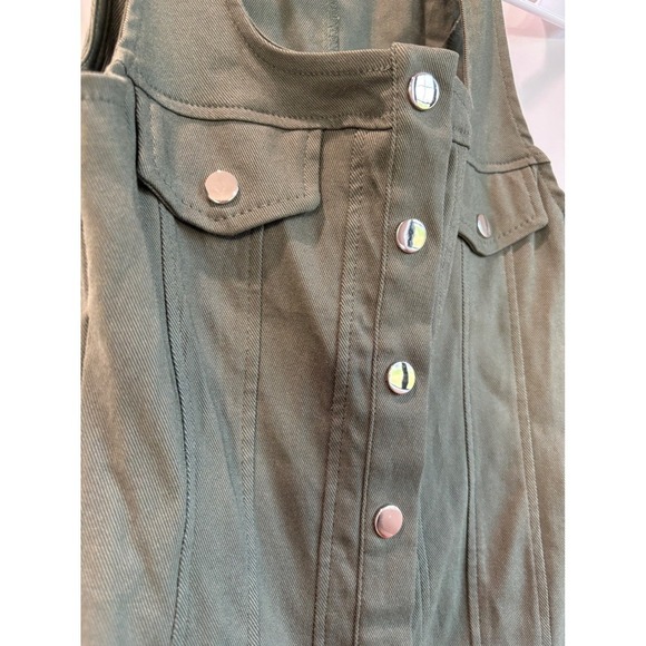 Haute Monde Olive Green Button Front Bodycon Dress Sleeveless Mini S‎ - Picture 8 of 8